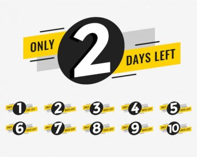 Free Vector | Promotional banner with number of days left sign