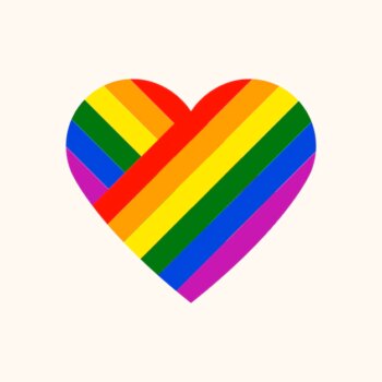 Free Vector | Rainbow heart, lgbt pride month icon vector