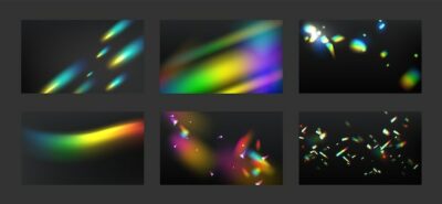 Free Vector | Rainbow lens flare light leaks effects
