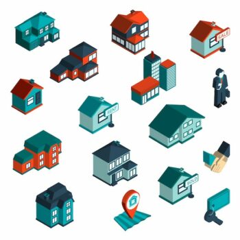 Free Vector | Real estate icon isometric