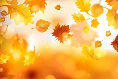 Free Vector | Realistic autumn leaves background