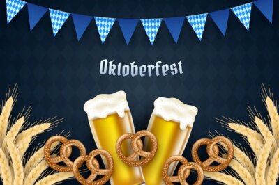Free Vector | Realistic background for oktoberfest