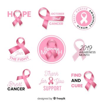 Free Vector | Realistic breast cancer awareness collection