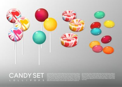 Free Vector | Realistic bright round candies set