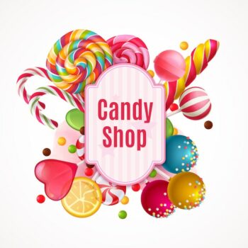 Free Vector | Realistic candies frame background
