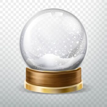 Free Vector | Realistic crystal globe set with fallen snow