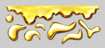 Free Vector | Realistic gold liquid drops collection