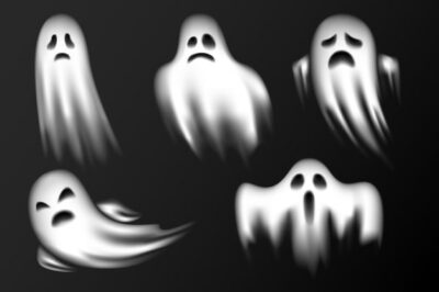 Free Vector | Realistic halloween ghosts collection