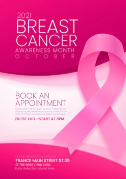 Free Vector | Realistic international day against breast cancer vertical flyer template