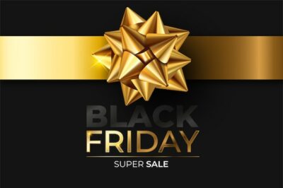 Free Vector | Realistic lack friday banner in black and golden