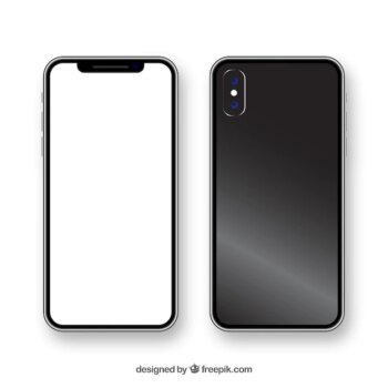 Free Vector | Realistic phone with white screen
