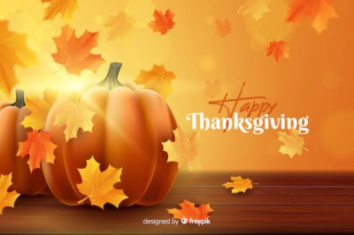 Free Vector | Realistic thanksgiving background with dried leaves