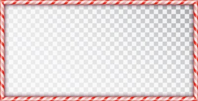 Free Vector | Rectangle frame made of candy canes. blank christmas border with red and white striped lollipop pattern isolated on transparent background. holiday design.