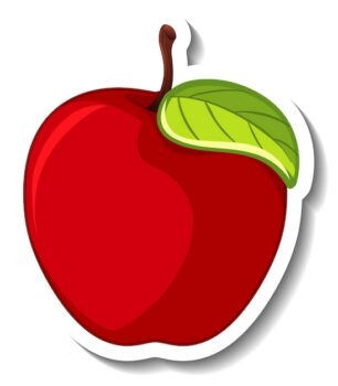 Free Vector | Red apple isolated on white background