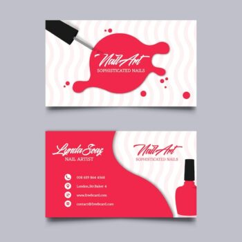 Free Vector | Red business card for beauty salon