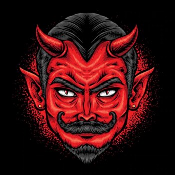 Free Vector | Red devil face vector logo
