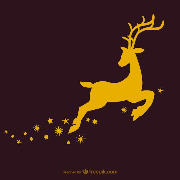 Free Vector | Reindeer silhouette vector