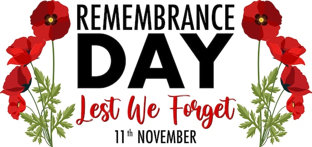 Free Vector | Remembrance day logo design