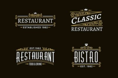 Free Vector | Restaurant retro logo collection