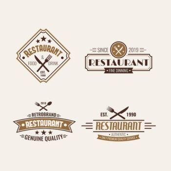 Free Vector | Restaurant retro logo template collection