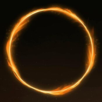 Free Vector | Retro orange circle fire frame