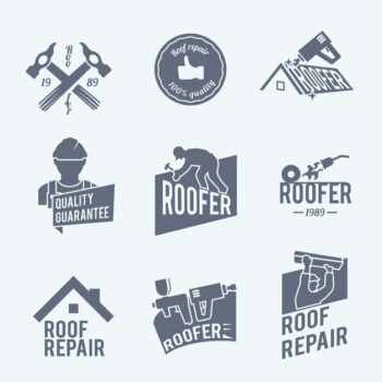 Free Vector | Roof repair logo templates collection