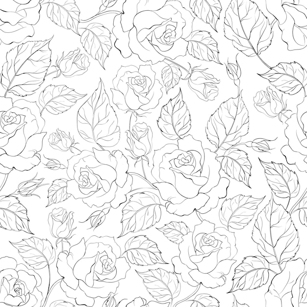 Free Vector | Rose seamless background vector illustration