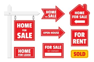Free Vector | Sale real estate signs collection