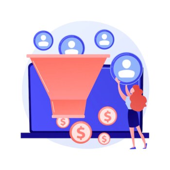 Free Vector | Sales funnel. lead generation, customer management, marketing strategy. commerce conversion flat design element. selling plan. clients filter concept illustration
