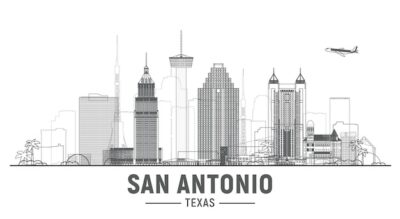 Free Vector | San antonio texas united states line skyline vector stroke trendy illustration