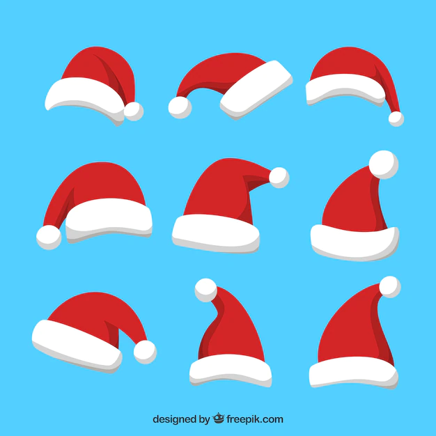 Free Vector | Santa claus hat collection