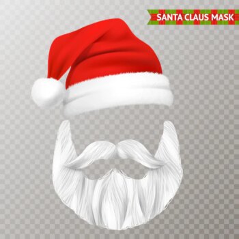 Free Vector | Santa claus transparent christmas mask