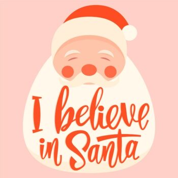 Free Vector | Santa claus with red lettering