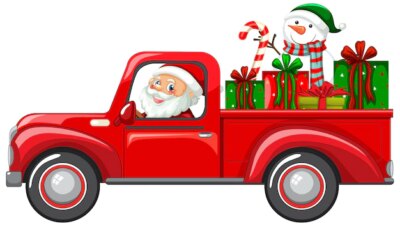 Free Vector | Santa driving car to delivery christmas gifts