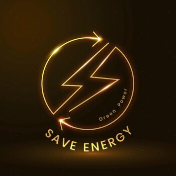 Free Vector | Save energy environmental logo vector with green power text