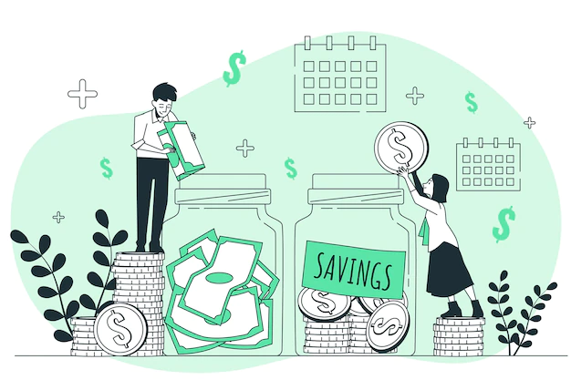 Free Vector | Saving money concept illustration