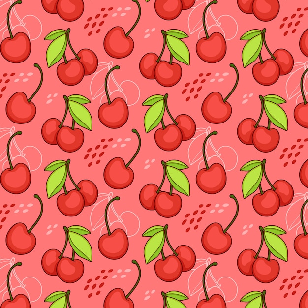 Free Vector | Seamless pattern of cherries