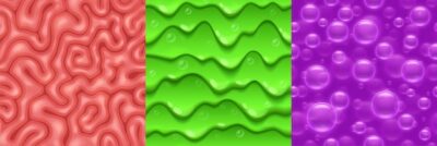 Free Vector | Seamless textures for game brain, slime or bubbles