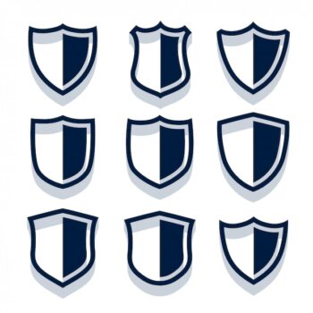 Free Vector | Security shield and badges set