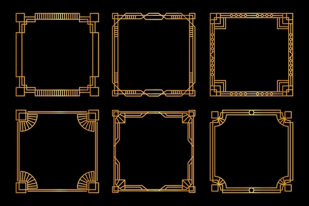 Free Vector | Set of art deco frames and decorations