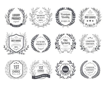 Free Vector | Set of black and white emblems