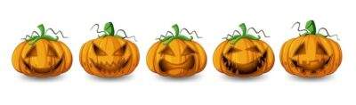 Free Vector | Set of different halloween pumpkin jack o'lantern