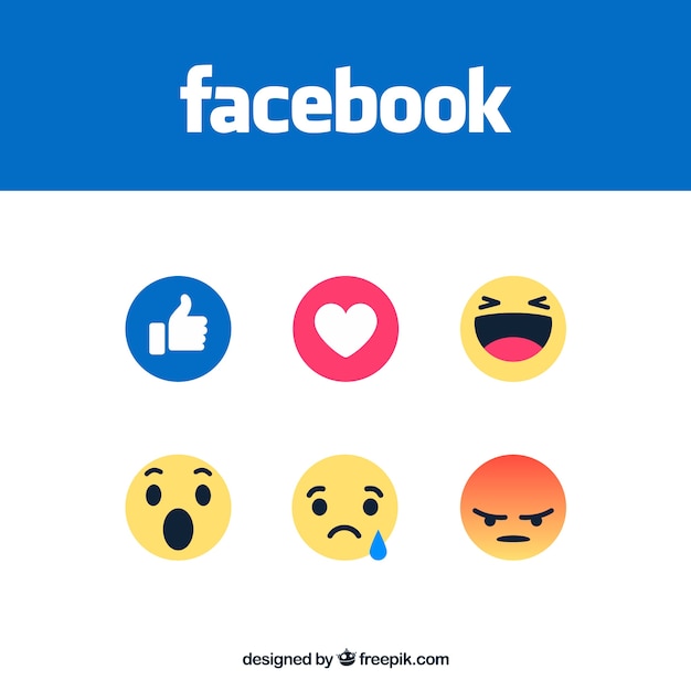 Free Vector | Set of facebook emoticons in flat style