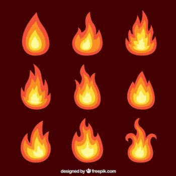 Free Vector | Set of fire flames