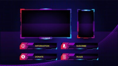 Free Vector | Set of gaming panels with abstract shapes template