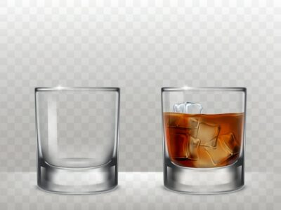 Free Vector | Set of glasses for alcohol in a realistic style