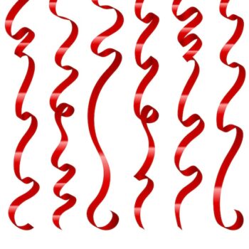 Free Vector | Set of red ribbons on white background