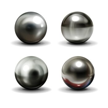 Free Vector | Set of steel or silver balls with shadows from below