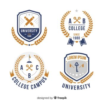 Free Vector | Set of university logos in flat style