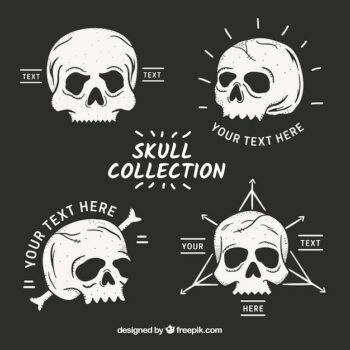 Free Vector | Several hand drawn skulls